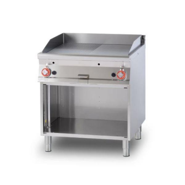  Πλατώ επιδαπέδιο αερίου διπλό χρωμίου 1/2 λείο & 1/2 ραβδωτό